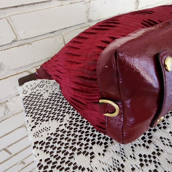 Coach Ashley Deep Red Gathered Shoulder Bag/Handbag Purse - Picture 13 of 16